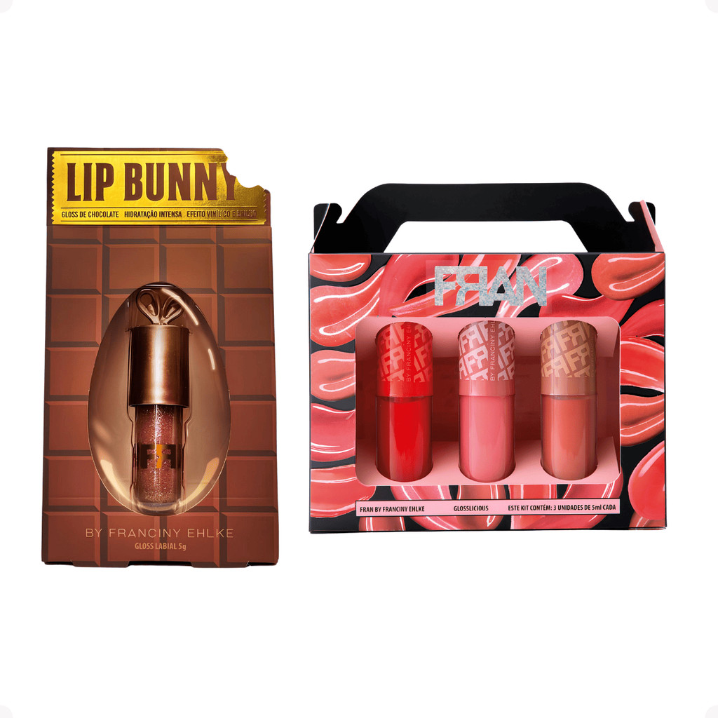 Kit Gloss Labial Glosslicious com Lip Bunny - Fran by Franciny Ehlke