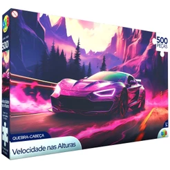 QUEBRA CABEÇA VELOCIDADE NAS ALTURAS 500 PEÇAS GGB BRINQUEDOS PUZZLE PAISAGEM CARRO MONTANHA ÁRVORES