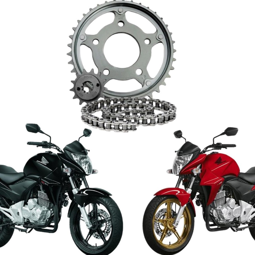 Kit Relação Transmissão TRAÇÃO CB 300 2009 2010 2011 2012 2013 2014 2015 Modelo Original