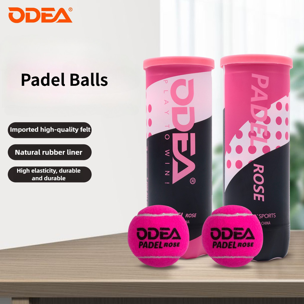 ODEA Padel Balls Rosa , Bolas De Tênis De Treinamento Duráveis De Salto Alto , Seladas A Vácuo Para Partidas Competitiva