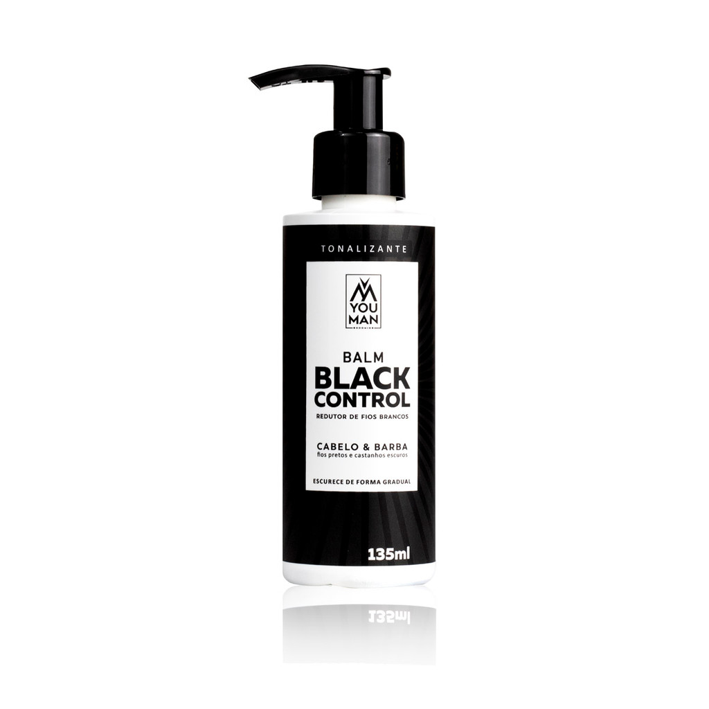 Balm Escurecedor Black Control Cabelo e barba Fios Preto 135ml