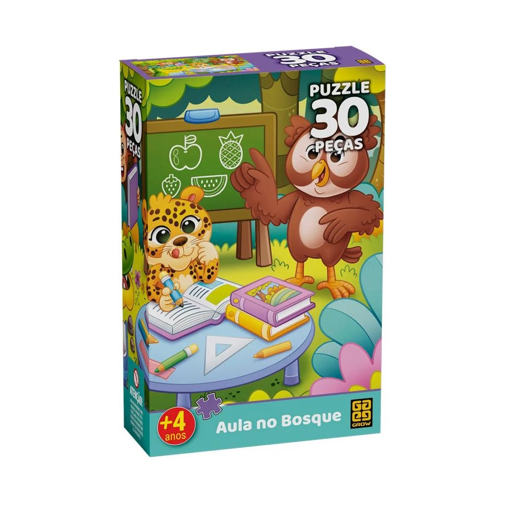 Quebra-Cabeça 30 Peças Aula no Bosque - Desenvolvimento Infantil Grow 04535