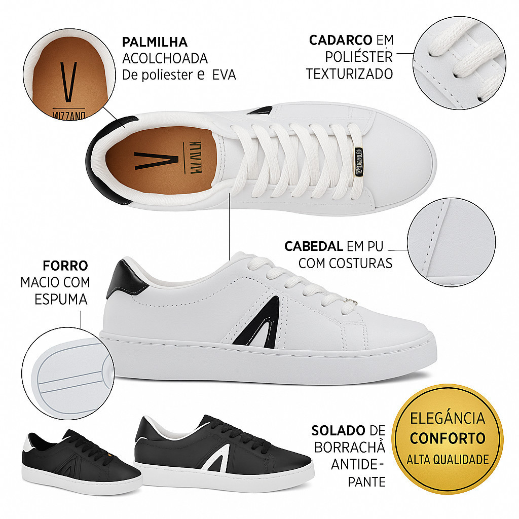 Tênis ortopédico feminino Vizzano, Tênis Casual Feminino Vizzano Ultra conforto