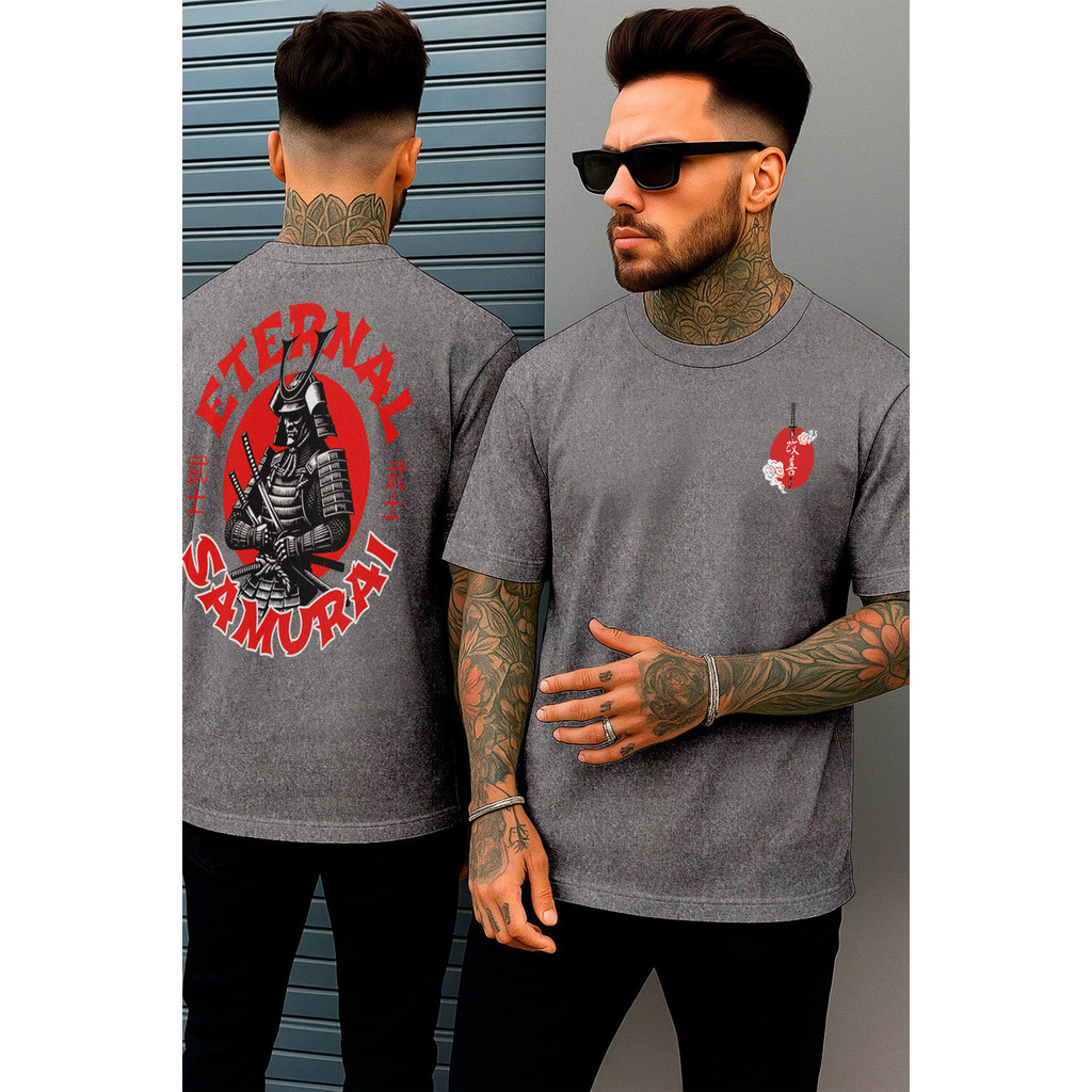 Camiseta Masculina 100% Algodão Moda Estampa Eternal Samurai !!