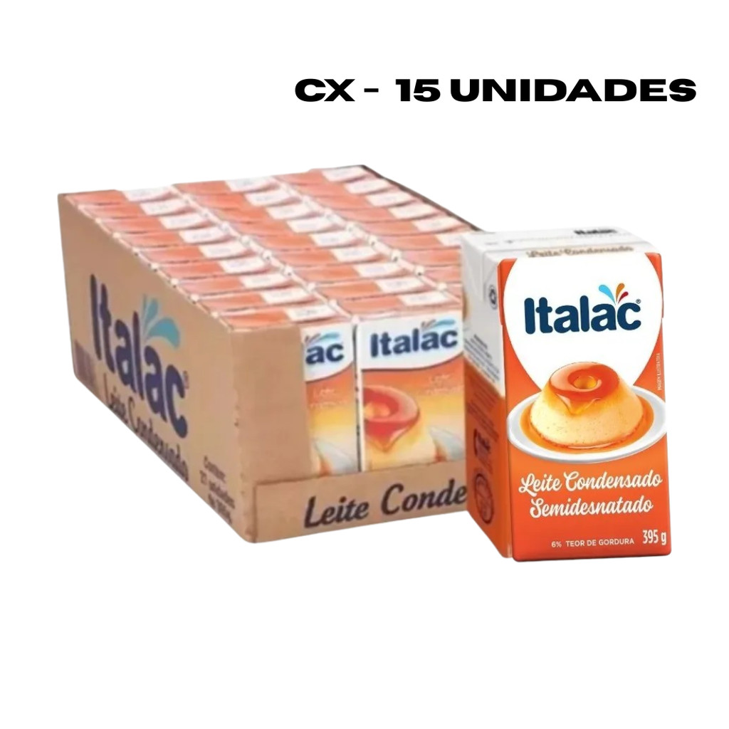 Leite Condensado Semidesnatado Italac CX 15 Unidades em Oferta na Shopee