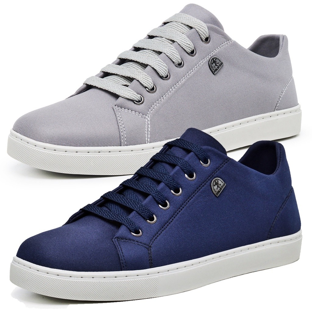 Kit 2 Sapatênis Casual Skatista Masculino Polo Fran com Cadarço Cano Médio London
