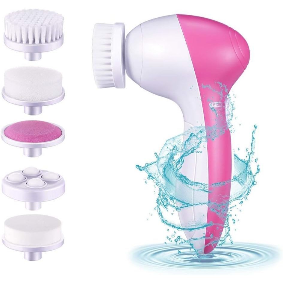 Escova Elétrica Limpeza Massageadora Facial Esfolia ção 5-em 1 / Aparelho de Limpeza Esfoliação LOJA JH