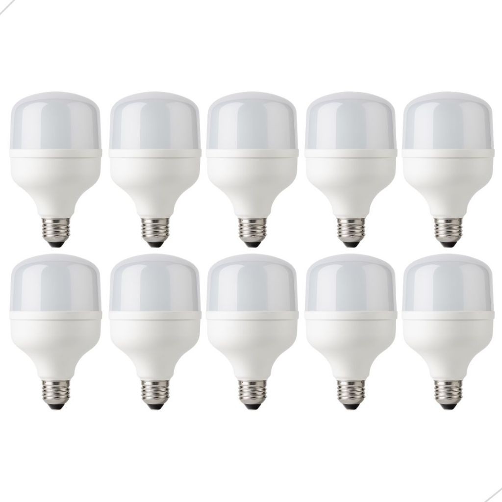 Kit 10 Lâmpada Led Bulbo 20w 6500k Branco Frio Bivolt 127v 220v Soquete E27 Econômica Forte Iluminação Luz Potente Casa