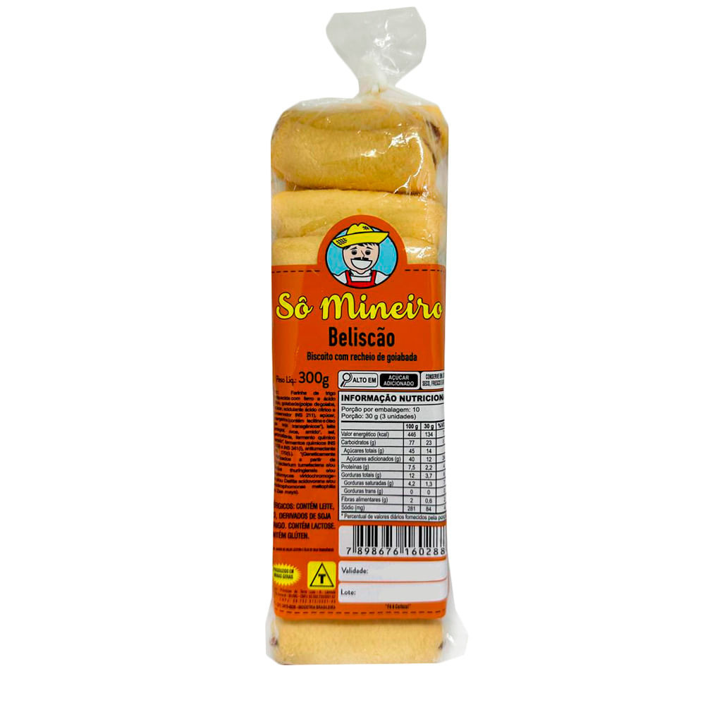 Biscoito Só Mineiro Beliscão com Recheio de Goiabada 300g - Food & Beverages