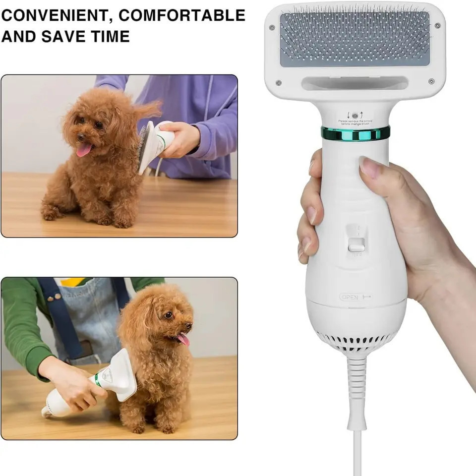 Secador Multifuncional 2 em 1 para Pets - Escova e Secador Silencioso (110V) - BINGO