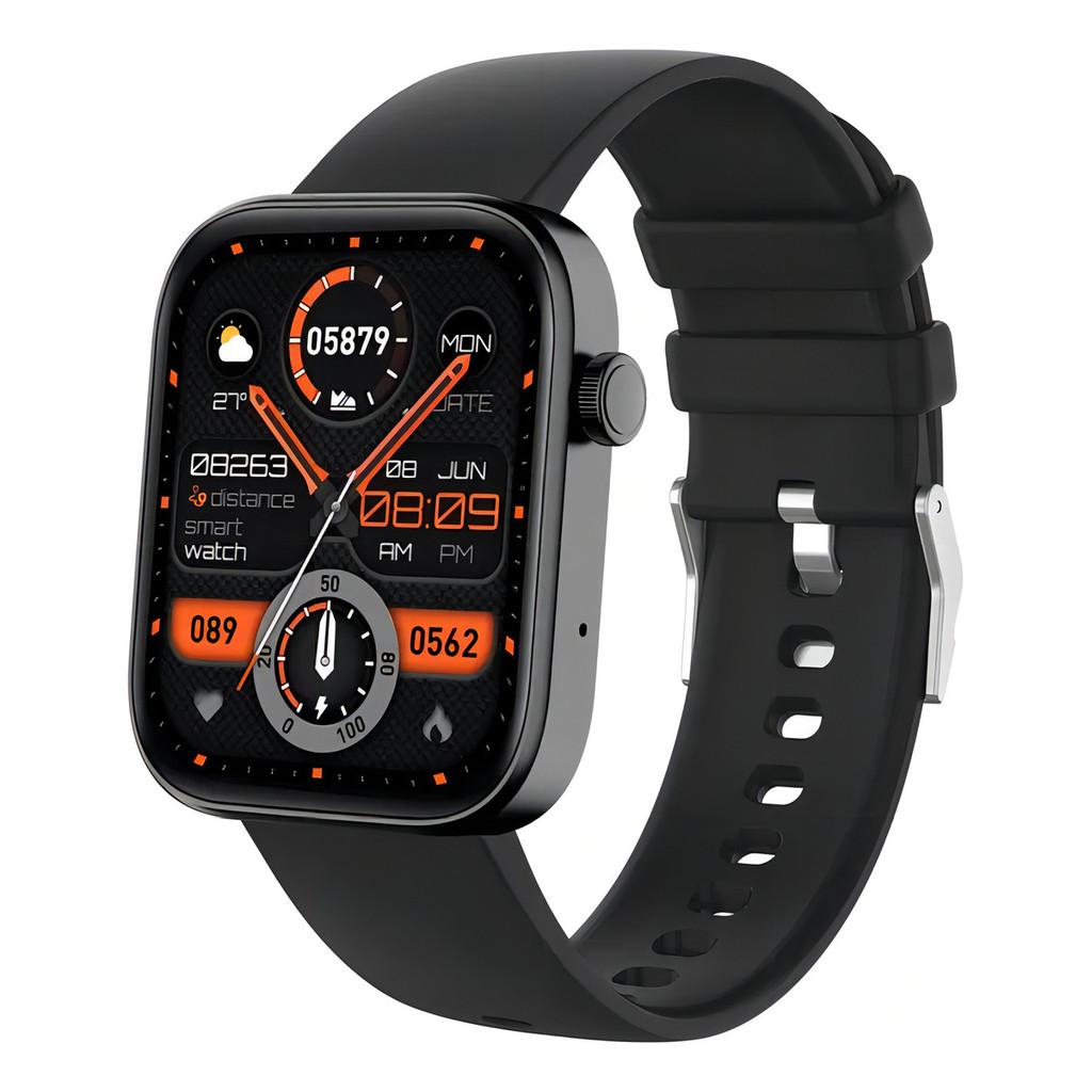 Smartwatch Colmi Relógio Inteligente Chamada Bluetooth Caixa Preto Pulseira Preto Bisel Preto Desenho Da P