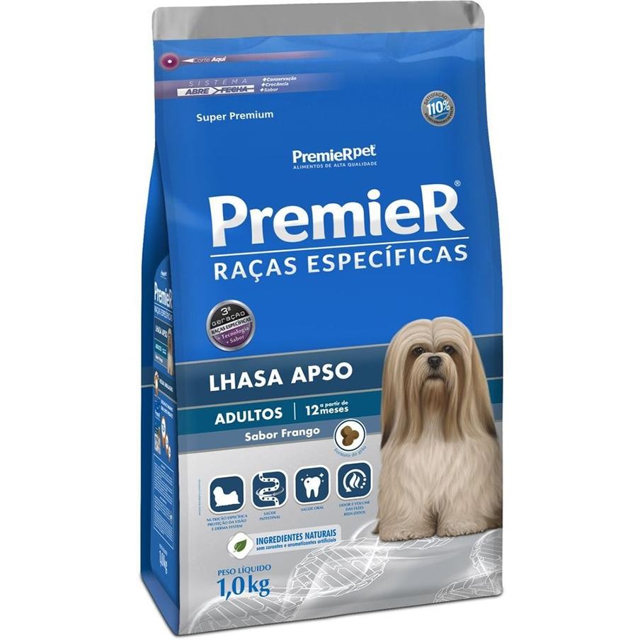 Ração Seca Premier Raças Específicas Lhasa Apso Sabor Frango Para Cães Adultos