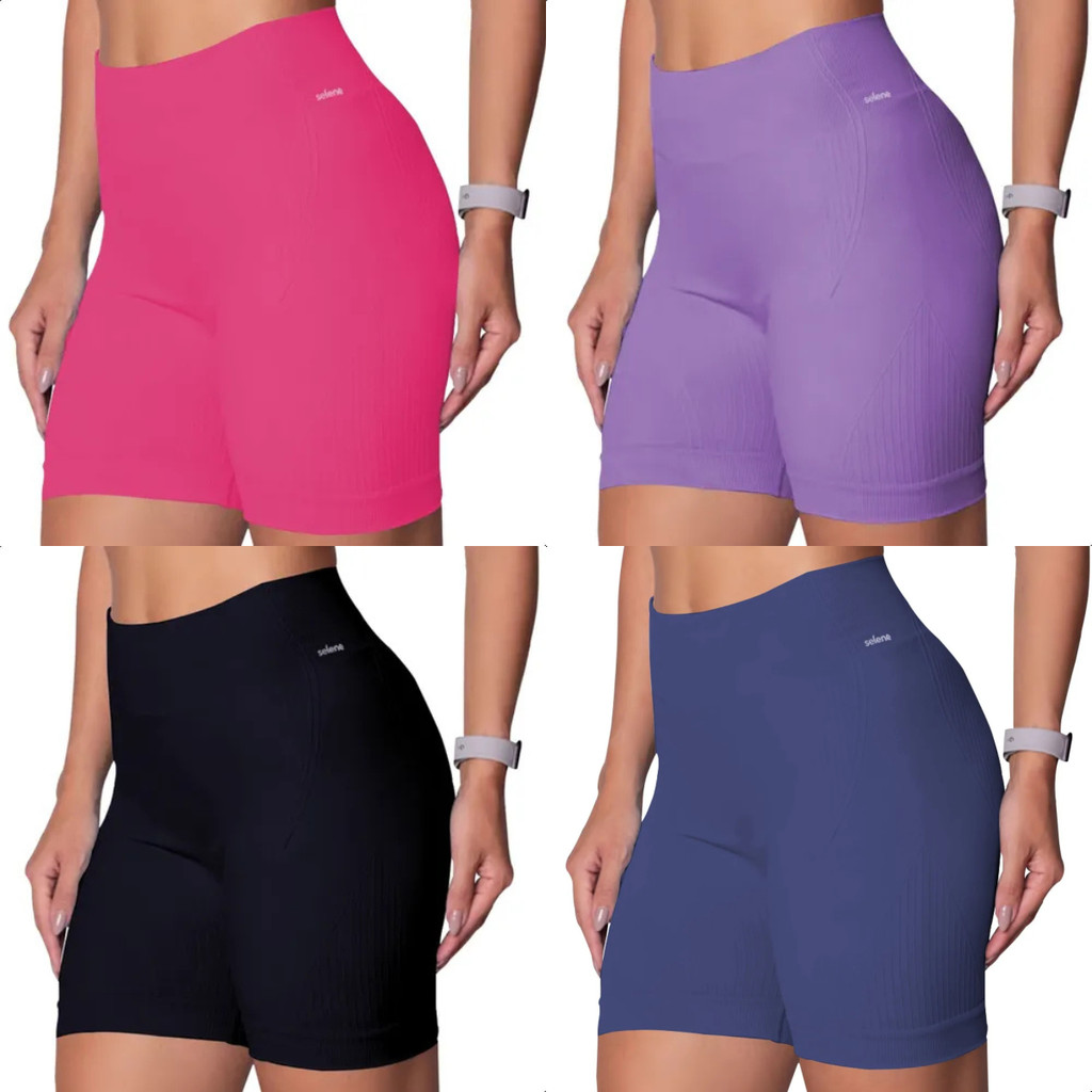 Short Selene Sem Costura Bermuda Fitness Academia Corrida
