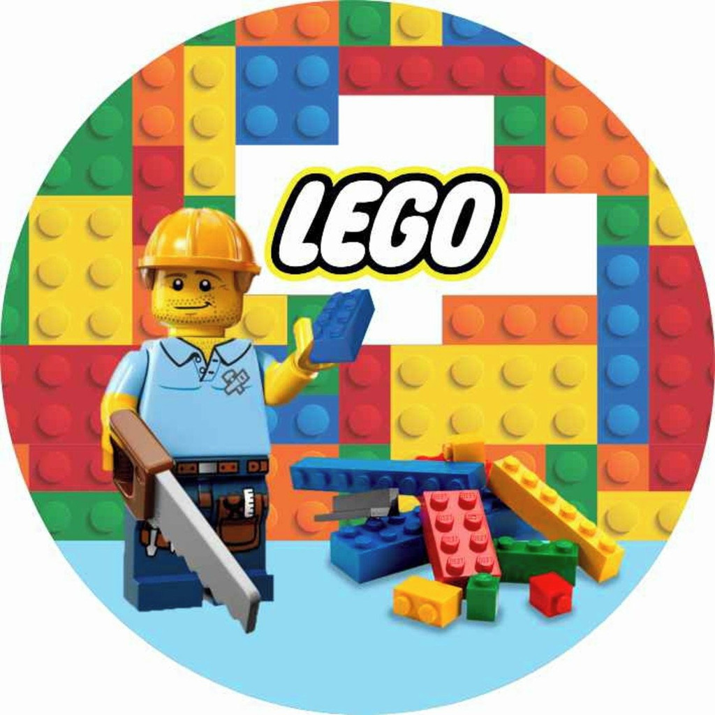 Capas Painel Mini Redondo Veste Facil Lego Menino Montar Festa Decoração