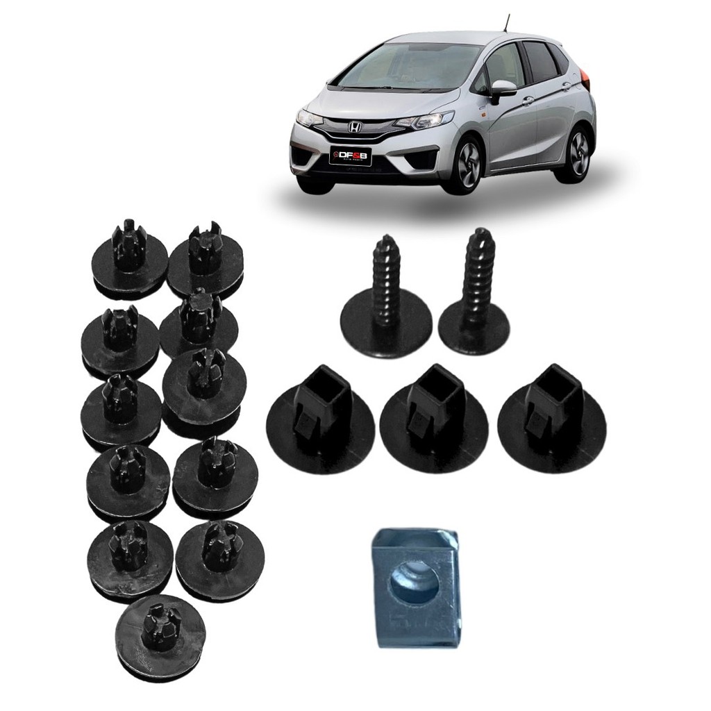 Kit 17 Peças Grampos Parabarro Honda Fit 2014/2019