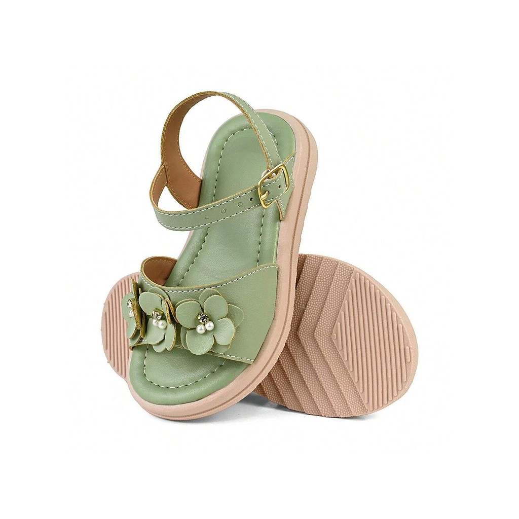 Sandália Infantil Menina com Detalhe Flor e Brilho Estilo e Conforto Delicada