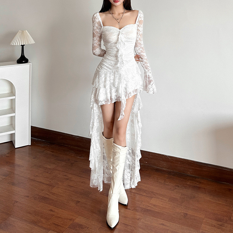 Cross-Border estilo europeu americano 2025 outono novo estilo feminino cor sólida cintura alta moda pescoço quadrado man