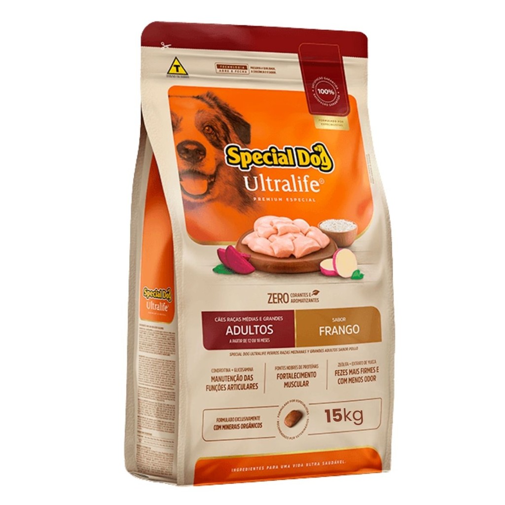 Ração Special Dog Ultralife Adultos Raças Méd/Gr Sabor Frango 15,1kg em Oferta na Shopee