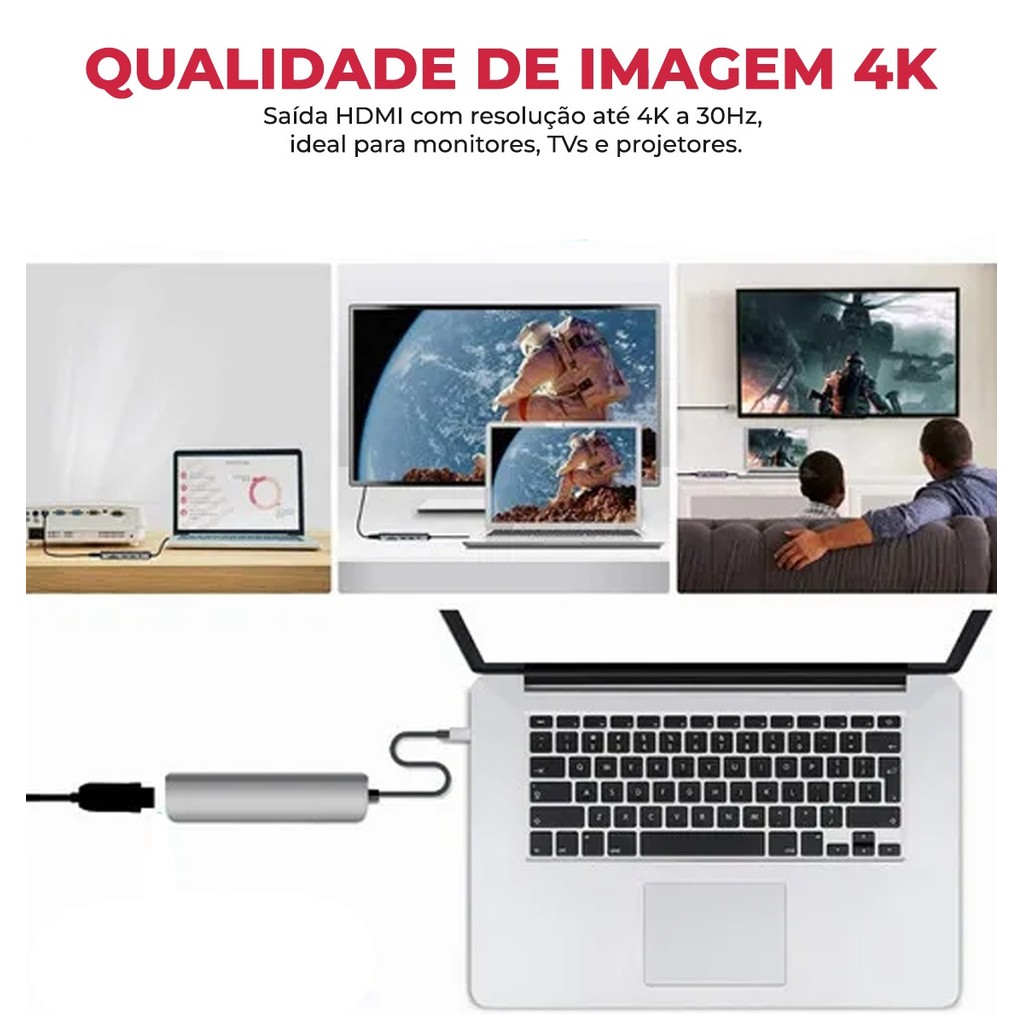 Detalhes do Hub Usb 4 Portas Usb 3.0 5 Gbps Adaptador Usb C USB Extensor Computador Pc Notebook Macbook Swave