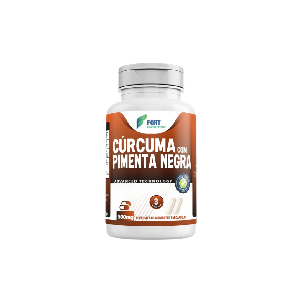 Cúrcuma com pimenta negra em cápsulas Açafrão-da-terra