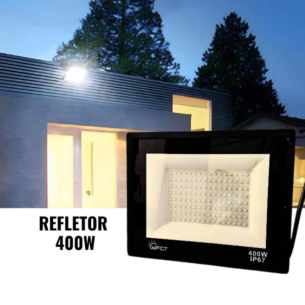 Refletor 400W Holofote Led Iluminação Branco Frio 6500K Prova d'água IP67 Bivolt