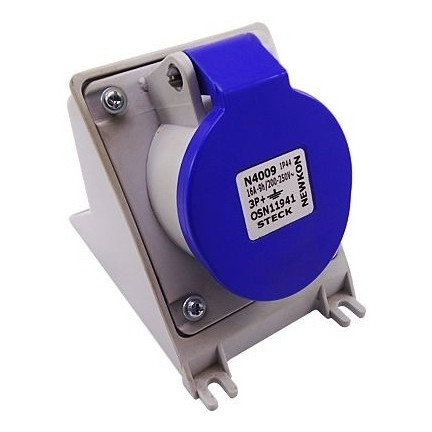 Tomada Sobrepor 3p+t 16a 220v 9h Azul - N-4009 Steck