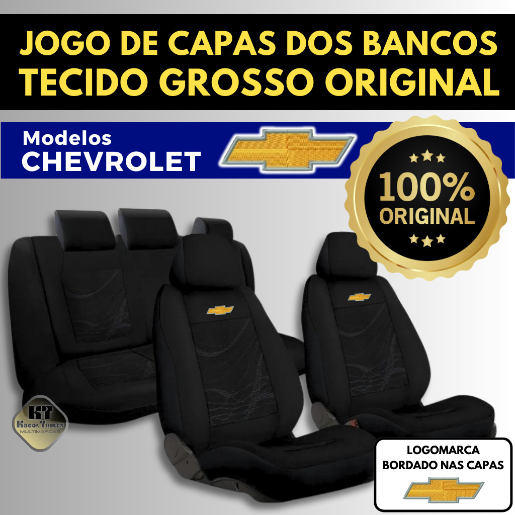Capa de Bancos Carro Chevrolet Proteção Premium Tecido Grosso Original Modelos GM Corsa, Celta, Prisma, Onix, Agile