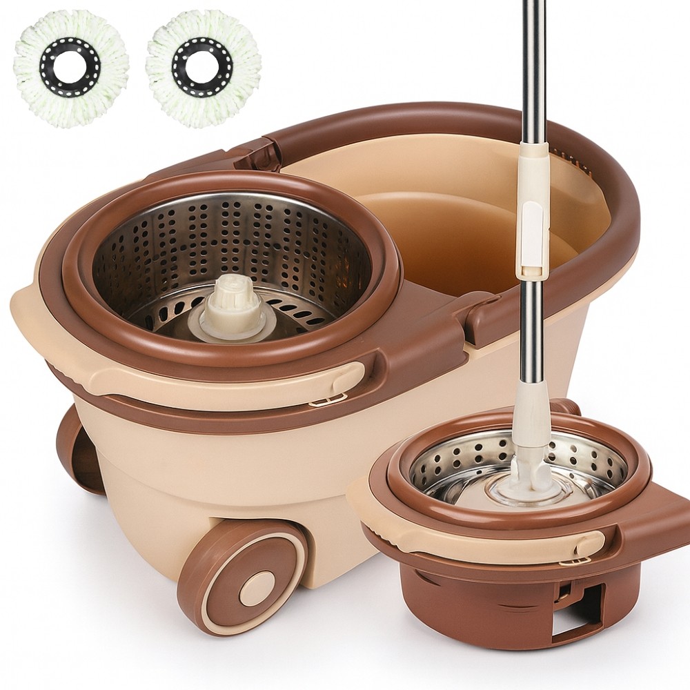 Balde Mop 360° Marrom Deend Profissional Com Esfregão em Oferta na Shopee