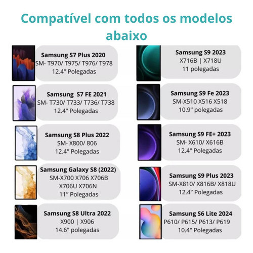 Caneta Stylus S Pen Para Samsung Galaxy Tab S9 / S9 Fe