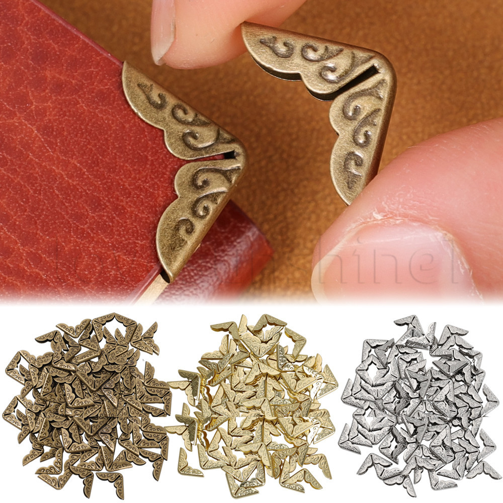 Protetor De Canto De Livro De Metal-Decoração De Caderno De Bronze Dourado Prateado Vintage-Álbuns DIY Postagem-Para Álb