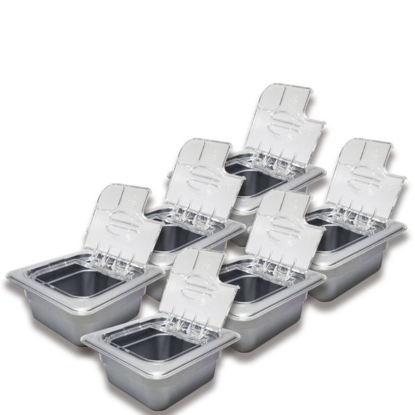 KIT C/12 CUBA POLI 1/6x65 CINZA Tampa Dobradiça Copolímero SB em Oferta na Shopee