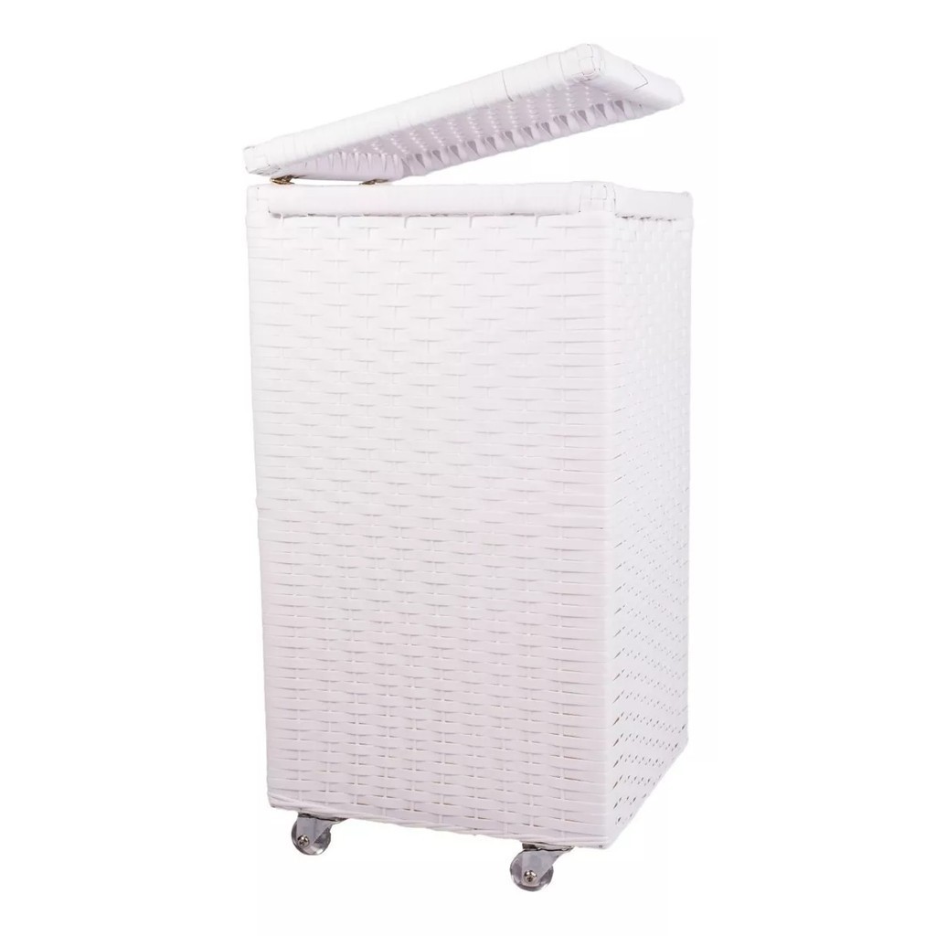 Roupeiro Vertical Organizador Roupa Suja com Rodinhas 30x30x55 em Oferta na Shopee