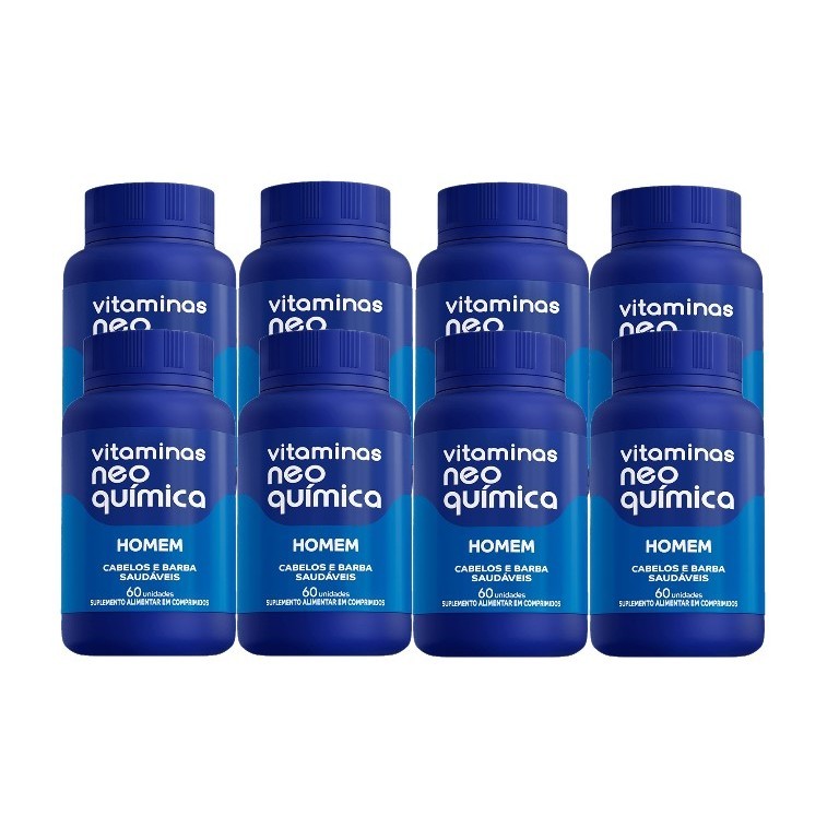 Kit 8x Vitaminas Homem 60 Comp - Neo Quimica