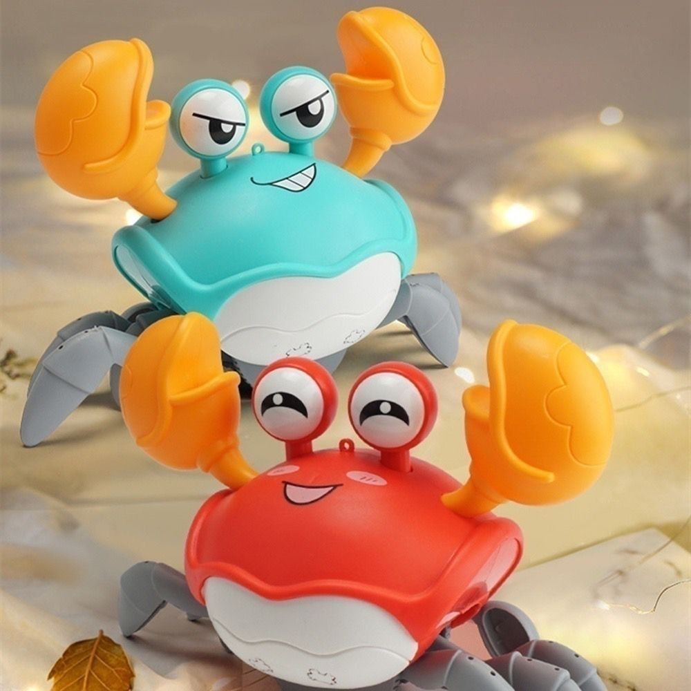 Caranguejo Fujão De Brinquedo Interativo Musical Brinquedo Infantil Caranguejo Anda para os dois Lados a Pilha CORES SORTIDAS