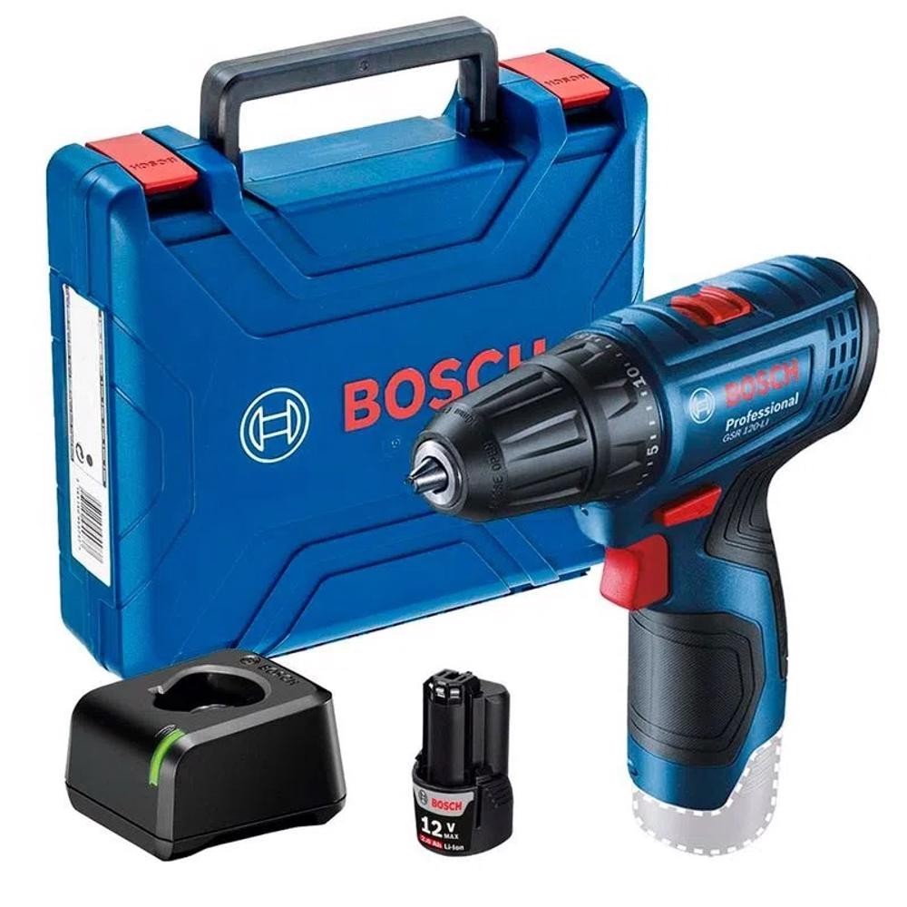 Parafusadeira e Furadeira à Bateria 12V GSR 120-LI com 1 Bateria e Maleta BOSCH Bivolt - Home & Living