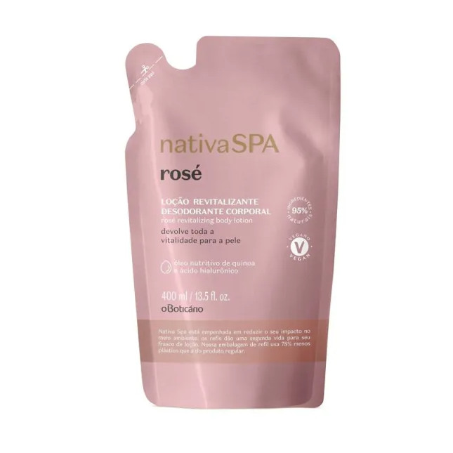 Refil Loção Revitalizante Desodorante Corporal Nativa Spa Rosé 400ml