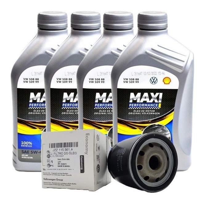Kit De Troca De Óleo 4l 5w40 E Filtro Original Volkswagen em Oferta na Shopee