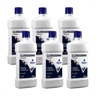 Kit 6 Shampoo World Veterinária Dug's Clorexidina Cães & Gatos - 500 mL em Oferta na Shopee