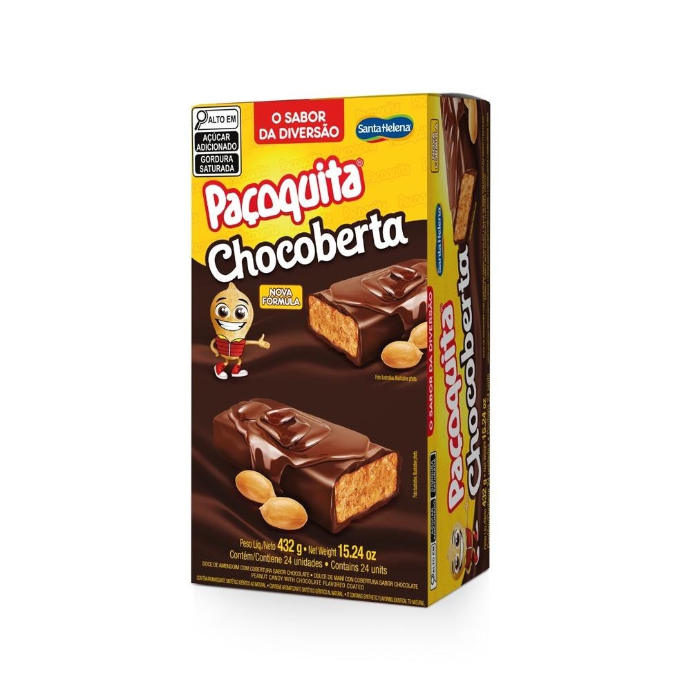 Paçoquita Coberta Chocolate Display 432G