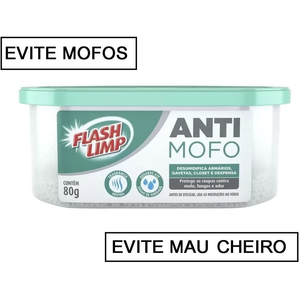 Anti Mofo Desumidificador Armários Guarda Roupa 80g Neutro AMO1874 Flash Limp
