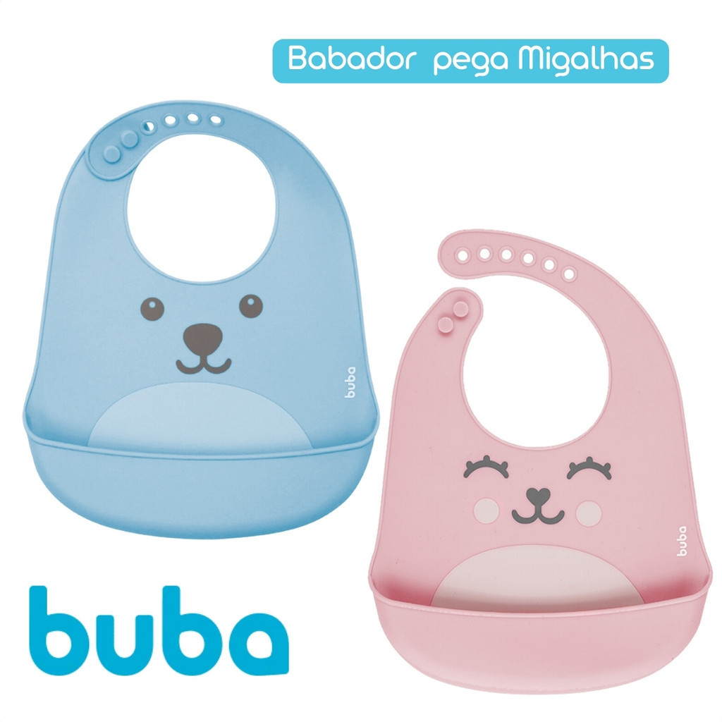 Babador em Silicone para Bebês Pega Migalhas Introdução Alimentar Buba - Mom & Baby