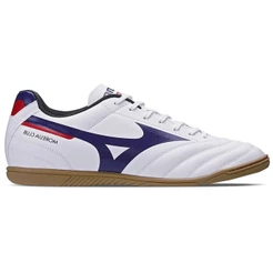 Chuteira Futsal Mizuno Morelia Club In Masculina - Branco e Marinho