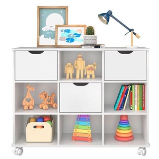 Nicho Organizador 3 Gavetas Branco Brilho - Qmovi em Oferta na Shopee