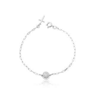 Pulseira medalha de São Bento e cruz - prata 925 em Oferta na Shopee