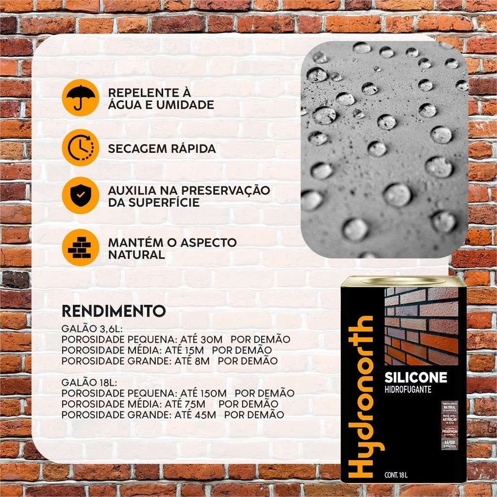 Silicone Hidrofugante Incolor 18l Hydronorth Contra Agua · foto 2
