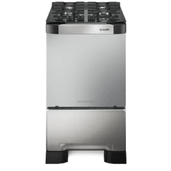 Fogão Mueller 4 bocas Decorato Vetro Inox com mesa de vidro
