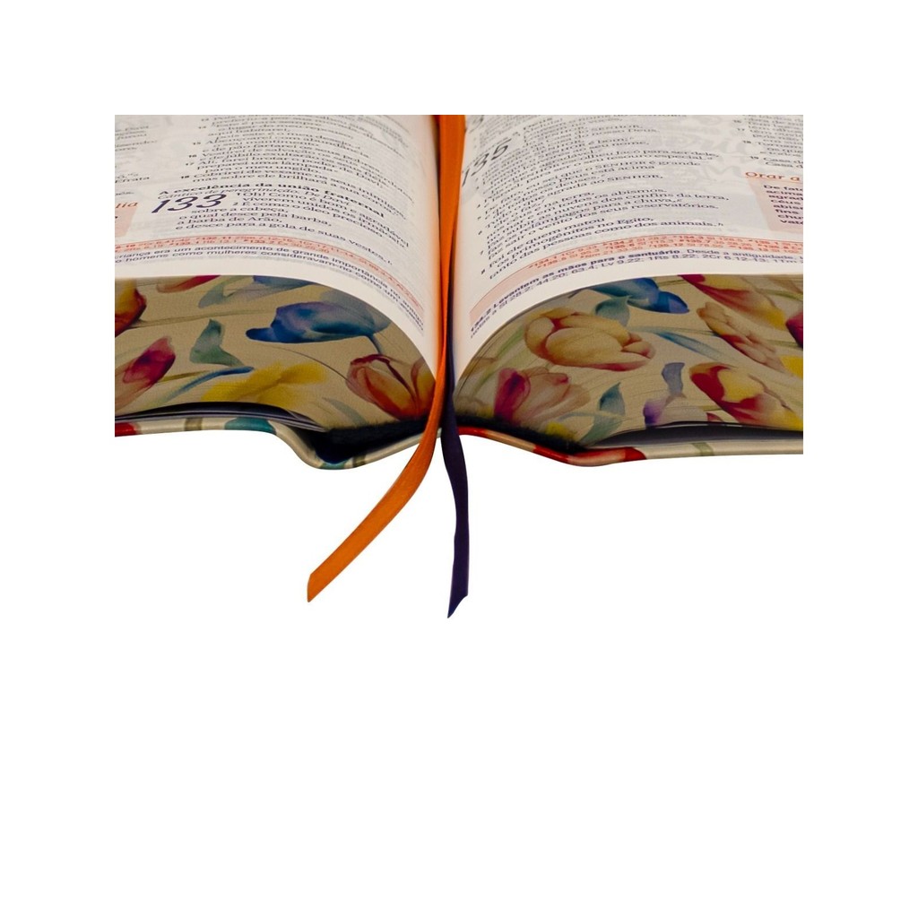 Detalhes do Bíblia de Estudo da Mulher | NAA | Leitura Devocional Estudo | Tulipa Laranja