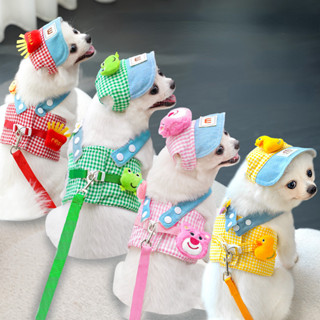 Conjunto De Trela Para Cachorro Gato Roupas De Verão em Oferta na Shopee