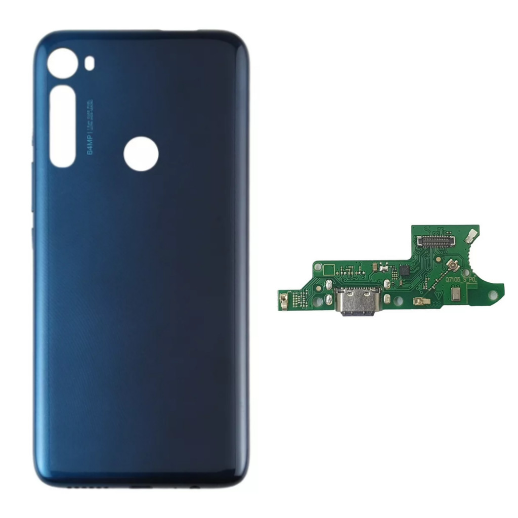 Tampa Traseira Para Moto One Fusion Azul + Placa de Carga