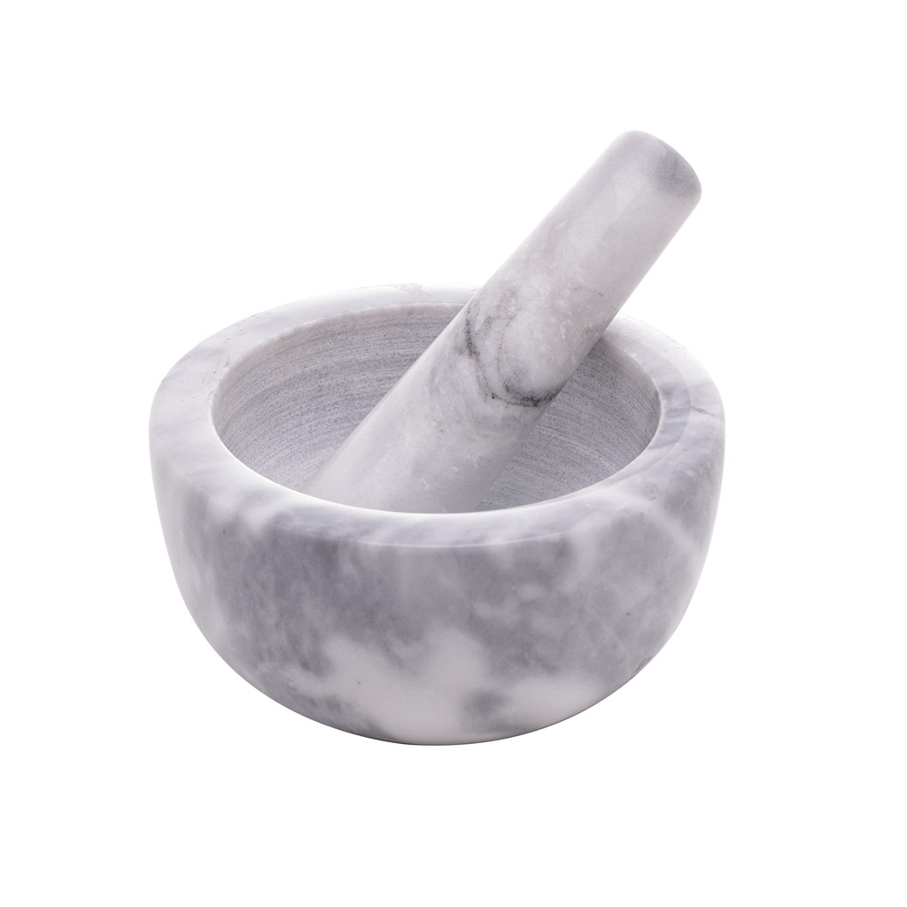 Pilão De Mármore Com Socador Amassa Temperos Marin 13x11cm Lyor em Oferta na Shopee
